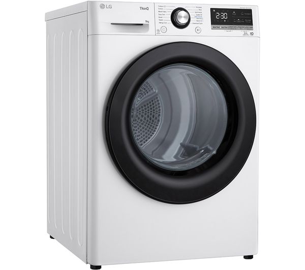 LG Dual Dry FDV309WN WiFi-enabled 9 kg Heat Pump Tumble Dryer - White