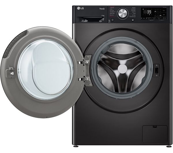 LG TurboWash with AI F4Y711BBTN1 WiFi-enabled 11 kg 1400 Spin Washing Machine - Platinum Black