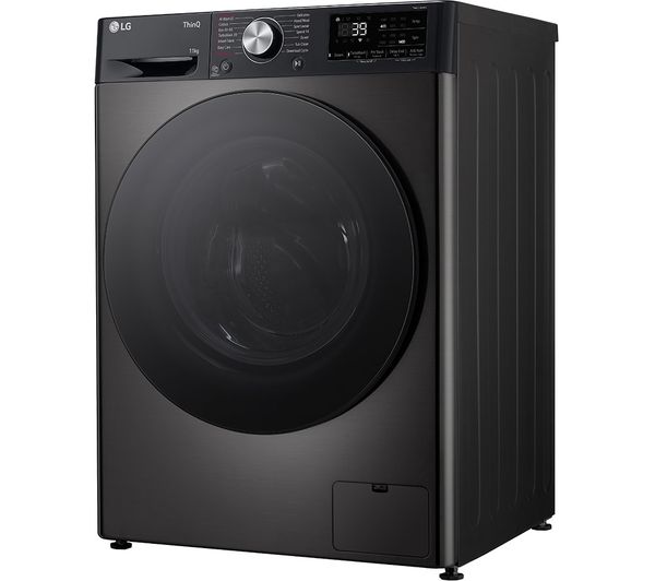 LG TurboWash with AI F4Y711BBTN1 WiFi-enabled 11 kg 1400 Spin Washing Machine - Platinum Black