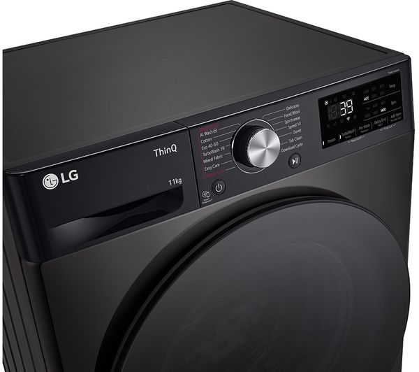 LG TurboWash with AI F4Y711BBTN1 WiFi-enabled 11 kg 1400 Spin Washing Machine - Platinum Black
