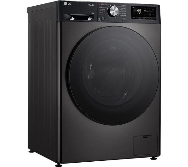LG TurboWash with AI F4Y711BBTN1 WiFi-enabled 11 kg 1400 Spin Washing Machine - Platinum Black