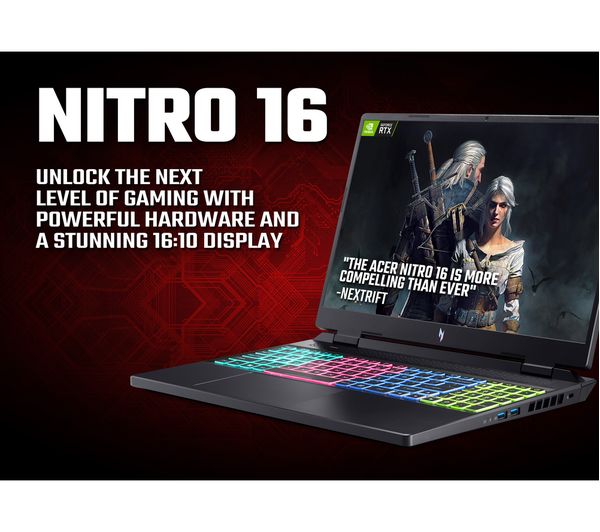 ACER Nitro 16 16" Gaming Laptop - AMD Ryzen 7 RTX 4070 1 TB SSD