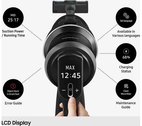 SAMSUNG Bespoke Jet AI Max 280W Cordless Vacuum Cleaner with All-in-One Clean Station – Black Chrometal