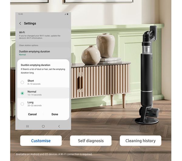 SAMSUNG Bespoke Jet AI Max 280W Cordless Vacuum Cleaner with All-in-One Clean Station – Black Chrometal
