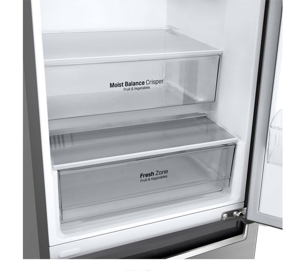 LG NatureFRESH GBF62PZGGN 70 30 Fridge Freezer - Shiny Steel