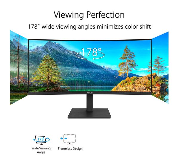 ASUS VA34VCPSN Wide Quad HD 34" Curved VA LED Monitor - Black