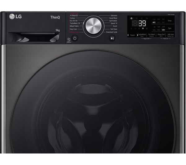 LG TurboWash 360 F2Y709BBTN1 WiFi-enabled 9 kg 1200 Spin Washing Machine - Platinum Black