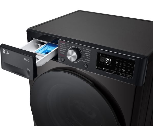 LG TurboWash 360 F2Y709BBTN1 WiFi-enabled 9 kg 1200 Spin Washing Machine - Platinum Black