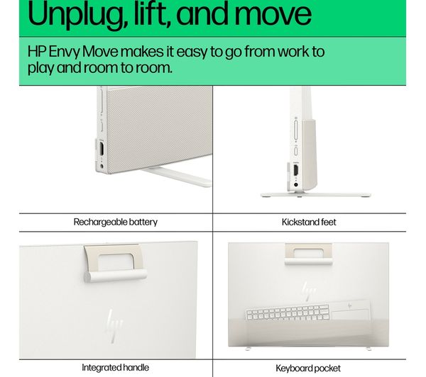 HP Envy Move 23.8" Portable All-in-One PC - Intel® Core™ i5 512 GB SSD White