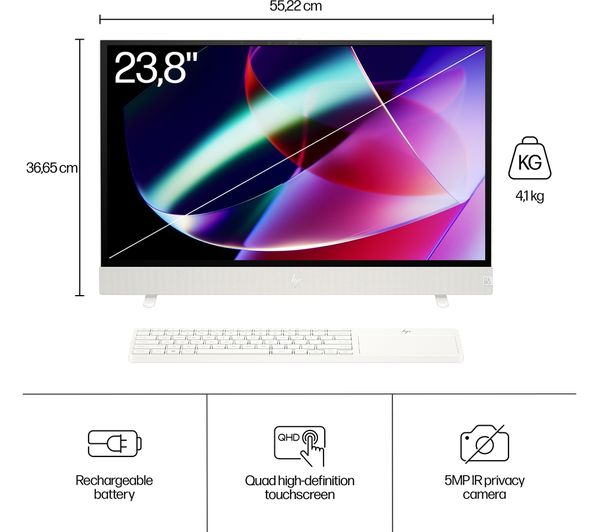 HP Envy Move 23.8" Portable All-in-One PC - Intel® Core™ i5 512 GB SSD White