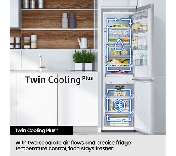 SAMSUNG Bespoke SpaceMax RL38C776ASR EU Smart 70 30 Fridge Freezer - Silver