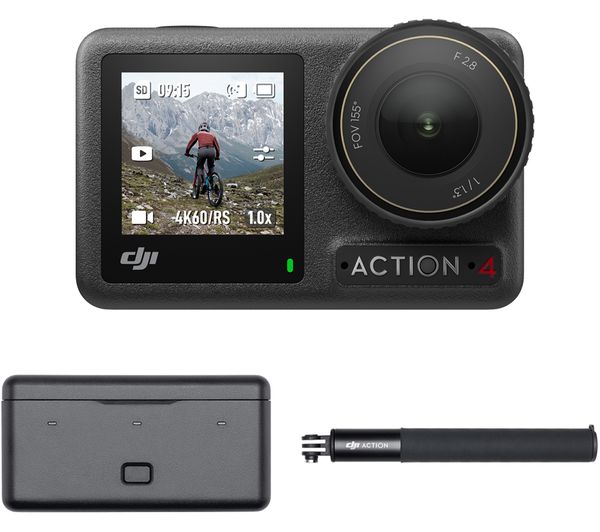 DJI Osmo Action 4 Adventure Combo 4K Ultra HD Action Camera - Black