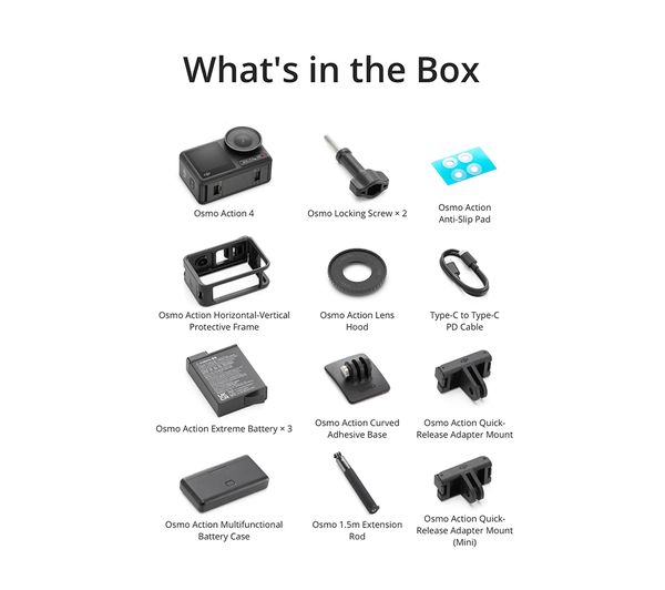 DJI Osmo Action 4 Adventure Combo 4K Ultra HD Action Camera - Black
