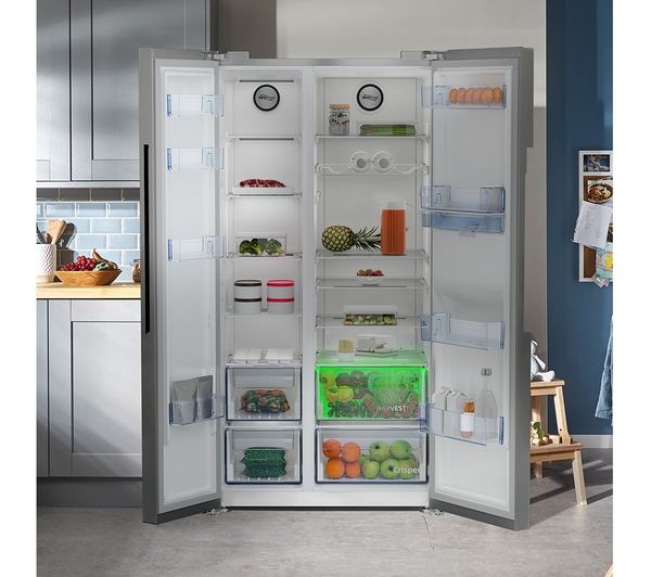 BEKO Pro ASD2542VX American-Style Fridge Freezer - Stainless Steel