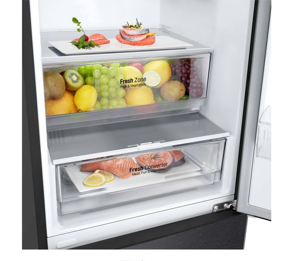 LG NatureFRESH GBP62MCNAC 70 30 Fridge Freezer - Matte Black