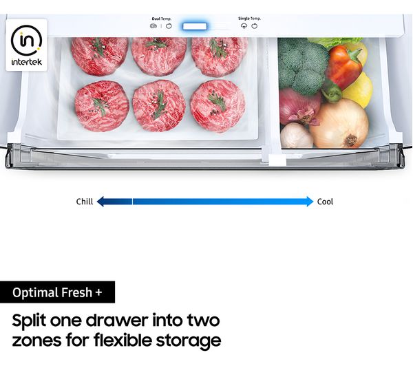SAMSUNG Bespoke SpaceMax RB38C7B5C12 EU Smart 70 30 Fridge Freezer - White
