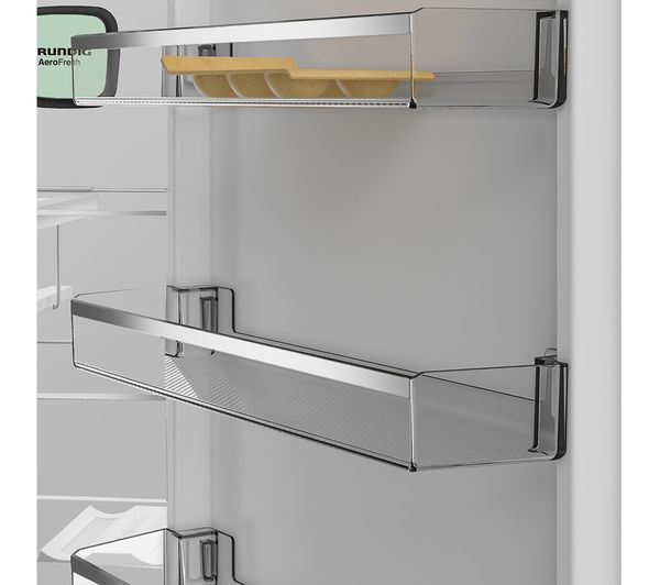 GRUNDIG GKN8603VN 70 30 Fridge Freezer - Brushed Steel