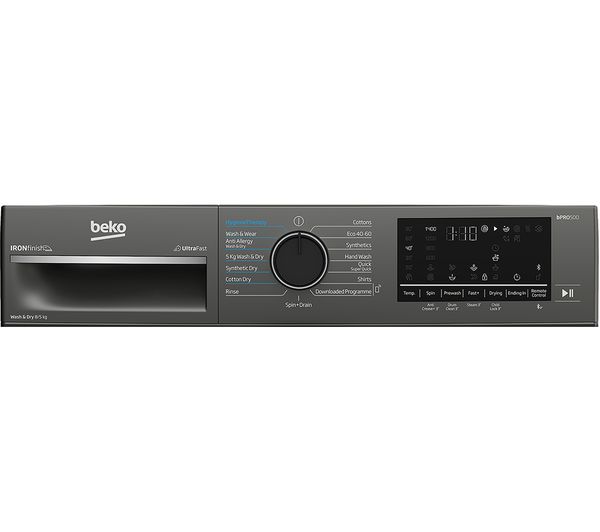 BEKO B5D58544UG Bluetooth 8 kg Washer Dryer - Graphite