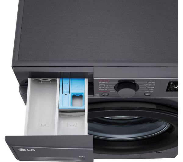 LGE TurboWash 360 with AI F4C510GBTN1 10 kg 1400 Spin Washing Machine - Slate Grey