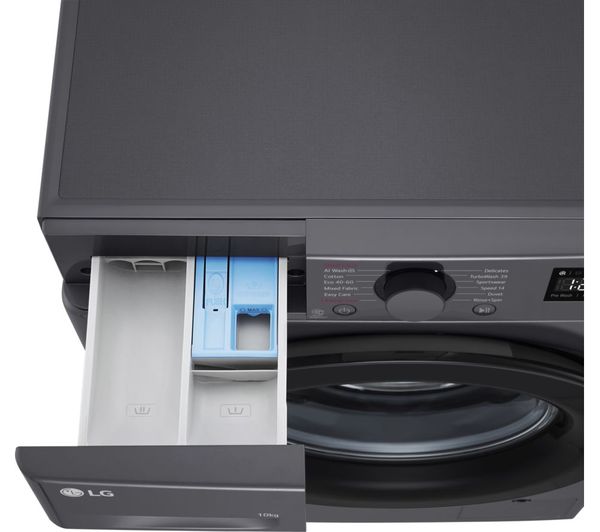 LGE TurboWash 360 with AI F4C510GBTN1 10 kg 1400 Spin Washing Machine - Slate Grey