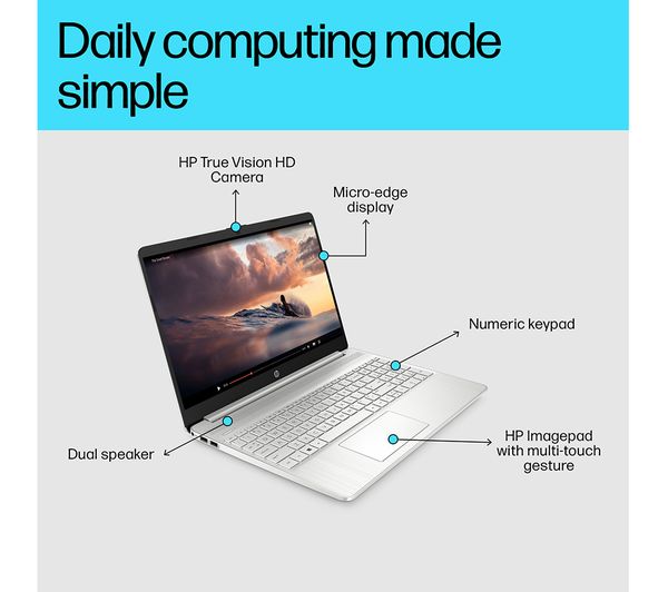 HP 15s-fq5510sa 15.6" Laptop - Intel® Core™ i5 256 GB SSD Silver