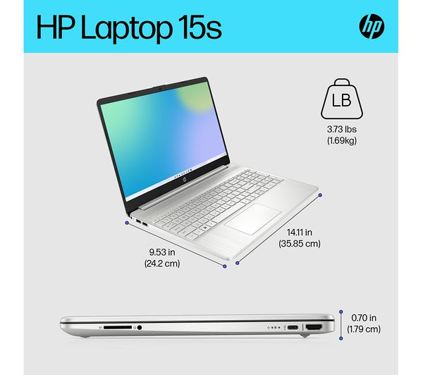 HP 15s-fq5510sa 15.6" Laptop - Intel® Core™ i5 256 GB SSD Silver