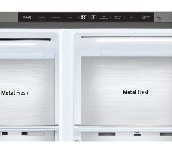 LG NatureFRESH GSLV91MBAC American-Style Smart Fridge Freezer - Metal Sorbet