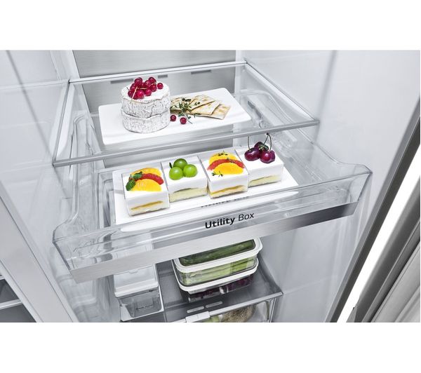 LG NatureFRESH GSLV91MBAC American-Style Smart Fridge Freezer - Metal Sorbet