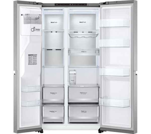LG NatureFRESH GSLV91MBAC American-Style Smart Fridge Freezer - Metal Sorbet