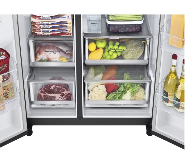 LG InstaView GSGV81EPLD American-Style Smart Fridge Freezer - Matte Black
