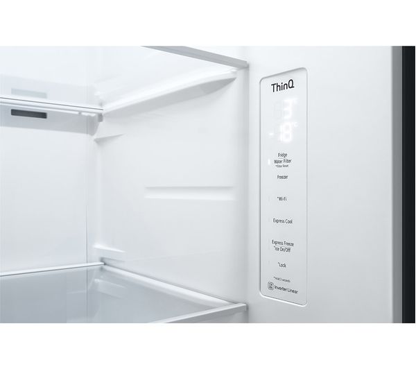 LG NatureFRESH GSLV70PZTD American-Style Smart Fridge Freezer - Shiny Steel