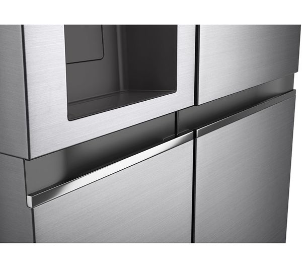LG NatureFRESH GSLV70PZTD American-Style Smart Fridge Freezer - Shiny Steel