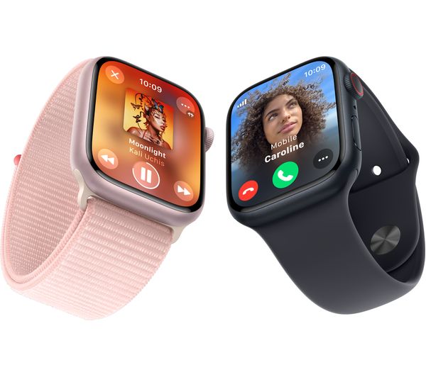 APPLE Watch Series 9 Cellular - 45 mm Starlight Aluminium Steel Case with Starlight Sport Loop