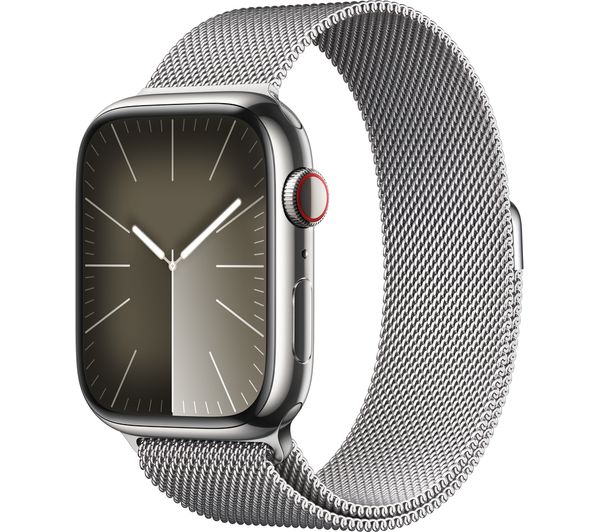 APPLE Watch Series 9 Cellular - 45 mm Silver Stainless Steel Case with Silver Milanese Loop