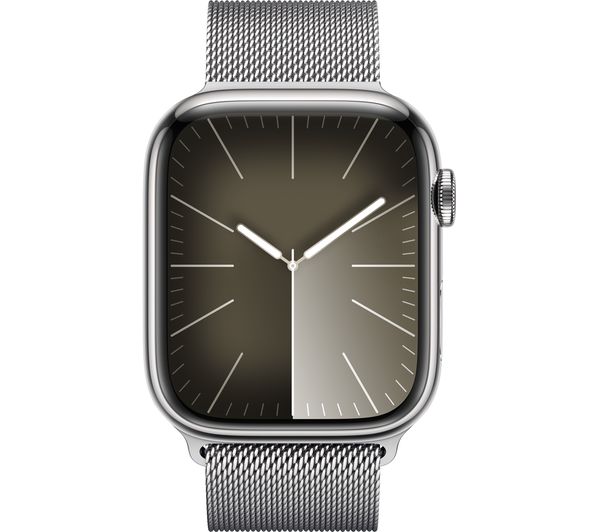 APPLE Watch Series 9 Cellular - 45 mm Silver Stainless Steel Case with Silver Milanese Loop