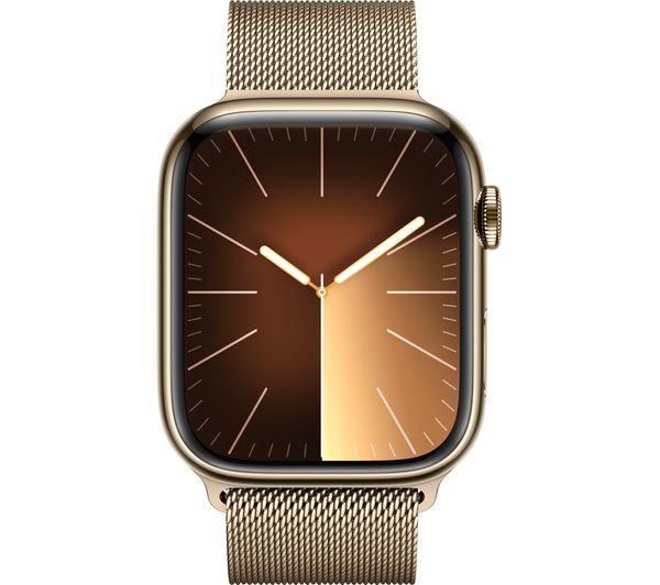 APPLE Watch Series 9 Cellular - 45 mm Gold Stainless Steel Case with Gold Milanese Loop