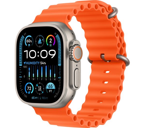 APPLE Watch Ultra 2 Cellular - 49 mm Titanium Case with Orange Ocean Band