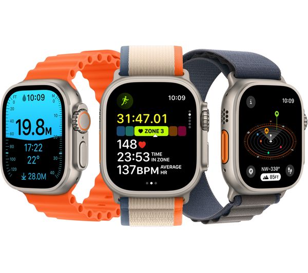 APPLE Watch Ultra 2 Cellular - 49 mm Titanium Case with Orange Ocean Band