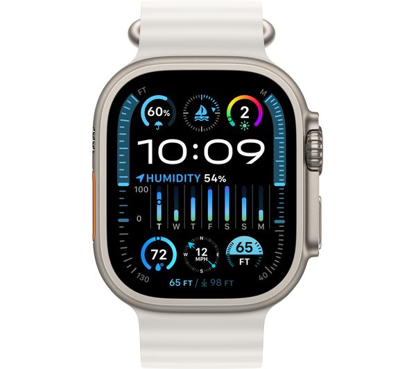 APPLE Watch Ultra 2 Cellular - 49 mm Titanium Case with White Ocean Band