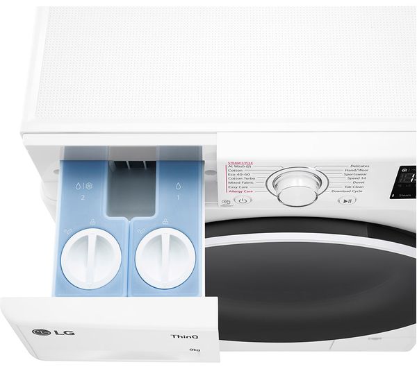 LGE EZDispense with TurboWash F4Y509WWLA1 WiFi-enabled 9 kg 1400 Spin Washing Machine - White