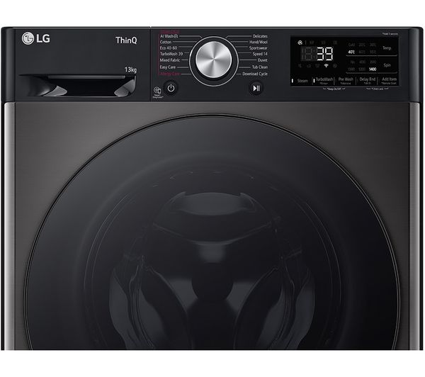 LG TurboWash 360 F4Y713BBTN1 WiFi-enabled 13 kg 1400 Spin Washing Machine - Platinum Black