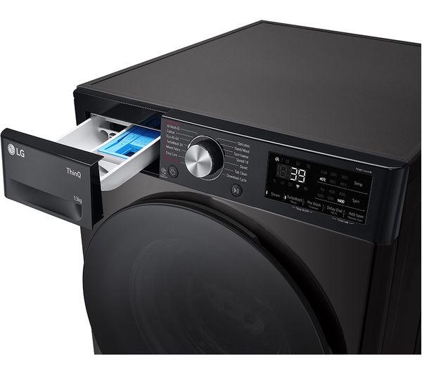 LG TurboWash 360 F4Y713BBTN1 WiFi-enabled 13 kg 1400 Spin Washing Machine - Platinum Black