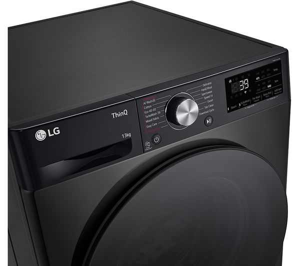 LG TurboWash 360 F4Y713BBTN1 WiFi-enabled 13 kg 1400 Spin Washing Machine - Platinum Black