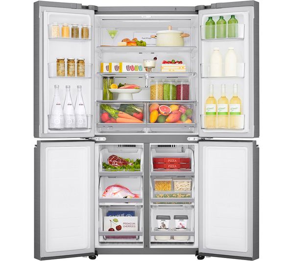 LG NatureFRESH GMB844PZ4E Slim American-Style Fridge Freezer - Shiny Steel