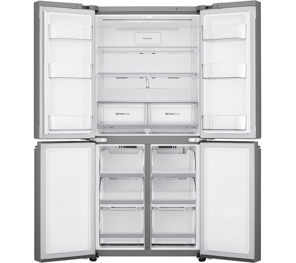 LG NatureFRESH GMB844PZ4E Slim American-Style Fridge Freezer - Shiny Steel