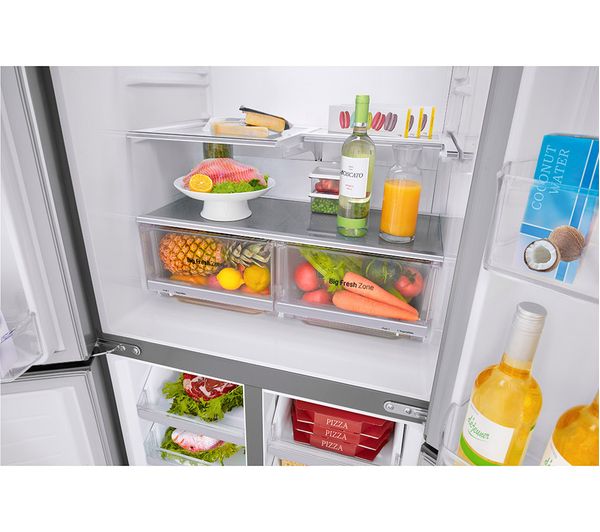 LG NatureFRESH GMB844PZ4E Slim American-Style Fridge Freezer - Shiny Steel