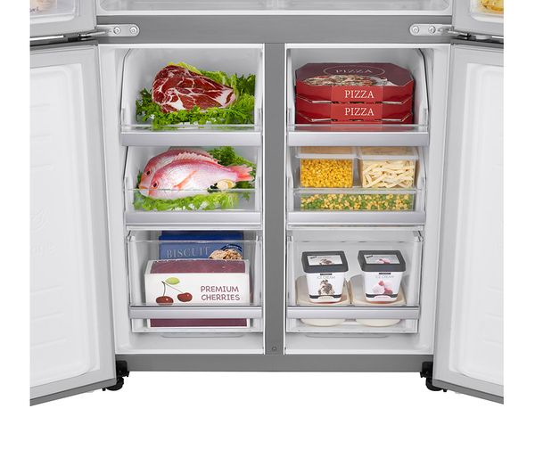 LG NatureFRESH GMB844PZ4E Slim American-Style Fridge Freezer - Shiny Steel