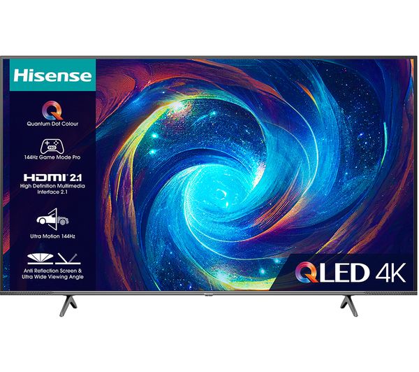 HISENSE 65E7KQTUK PRO 65" Smart 4K Ultra HD HDR QLED TV with Amazon Alexa