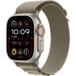 APPLE Watch Ultra 2 Cellular - 49 mm Titanium Case with Olive Alpine Loop  Large