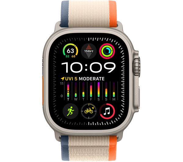 APPLE Watch Ultra 2 Cellular - 49 mm Titanium Case with Orange & Beige Trail Loop M L